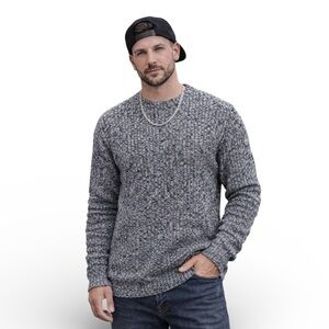 Vtg FERRUCHE Originals Chunky Knit Crew Neck Sweater Ribbed Construction Mens XL